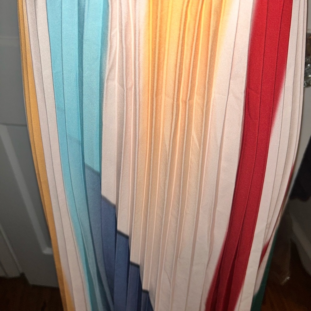 Womens Multicolor Strapless Maxi Dress by Flora size medium zips in back NWT - Picture 4 of 16